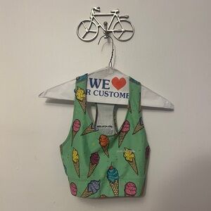 BOA sports bra with ice cream cone pattern